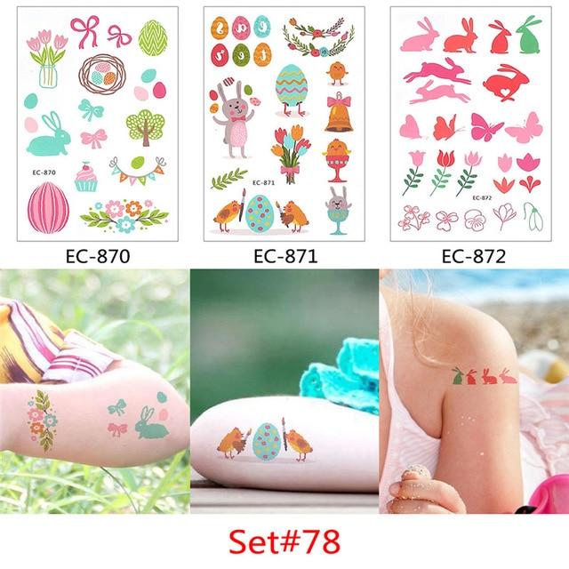 Glaryyears 3 Pieces/Set Temporary Tattoo Sticker Carton Fake Tatoo  Flash Tatto Waterproof Small Body Art Children 11 Designs