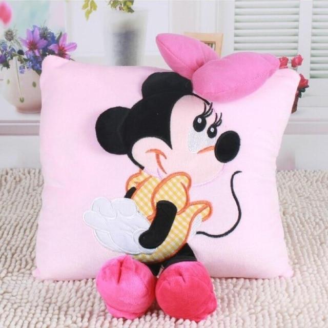 new 35cm Creative 3D Mickey Mouse and Minnie Mouse Plush Pillow Kawaii Mickey and Minnie Plush Toys Kids Toys Christmas Gifts