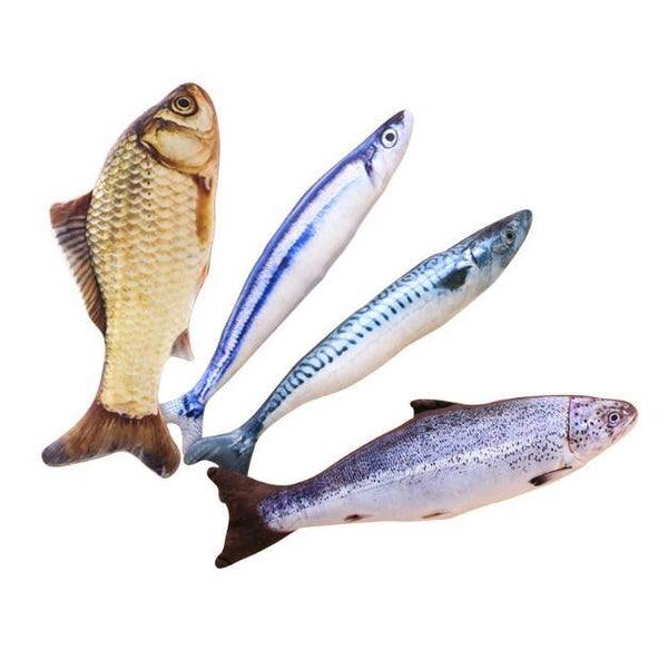 Plush Creative 3D Carp Fish Shape Cat Toy Gift Cute Simulation Fish Playing Toy For Pet Gifts Catnip Fish Stuffed Pillow Doll z1