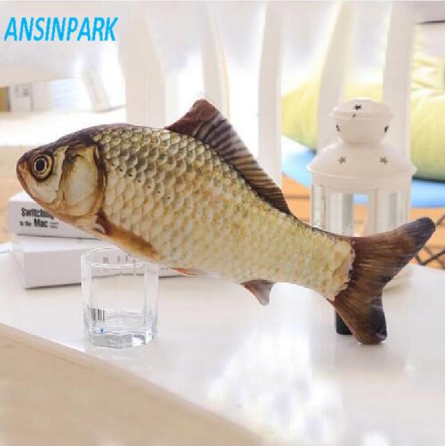 Plush Creative 3D Carp Fish Shape Cat Toy Gift Cute Simulation Fish Playing Toy For Pet Gifts Catnip Fish Stuffed Pillow Doll z1