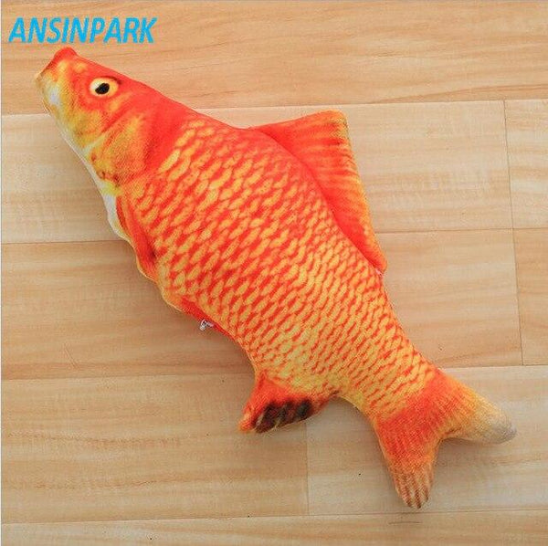 Plush Creative 3D Carp Fish Shape Cat Toy Gift Cute Simulation Fish Playing Toy For Pet Gifts Catnip Fish Stuffed Pillow Doll z1