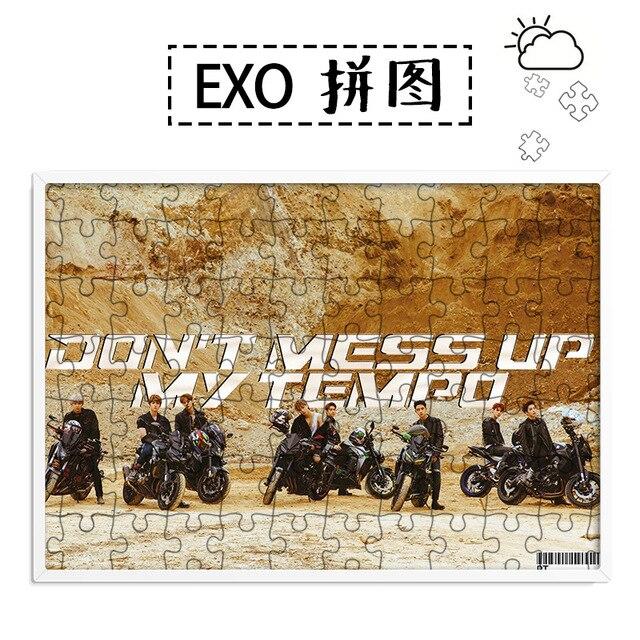 [MYKPOP]EXO BAEKHYUN CHANYEOL SEHUN SUHO LAY Puzzles 120pcs With a Photo Frame Desk Decoration KPOP Fans Collection SA18102013