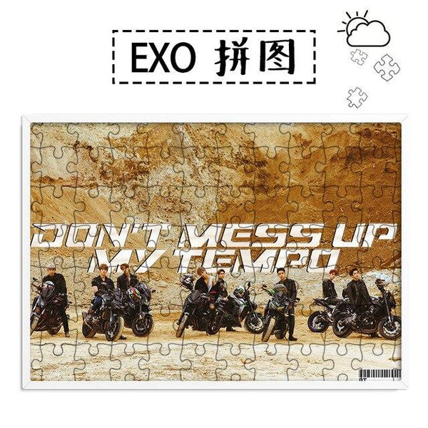 [MYKPOP]EXO BAEKHYUN CHANYEOL SEHUN SUHO LAY Puzzles 120pcs With a Photo Frame Desk Decoration KPOP Fans Collection SA18102013