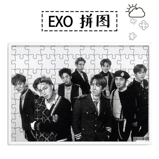 [MYKPOP]EXO BAEKHYUN CHANYEOL SEHUN SUHO LAY Puzzles 120pcs With a Photo Frame Desk Decoration KPOP Fans Collection SA18102013