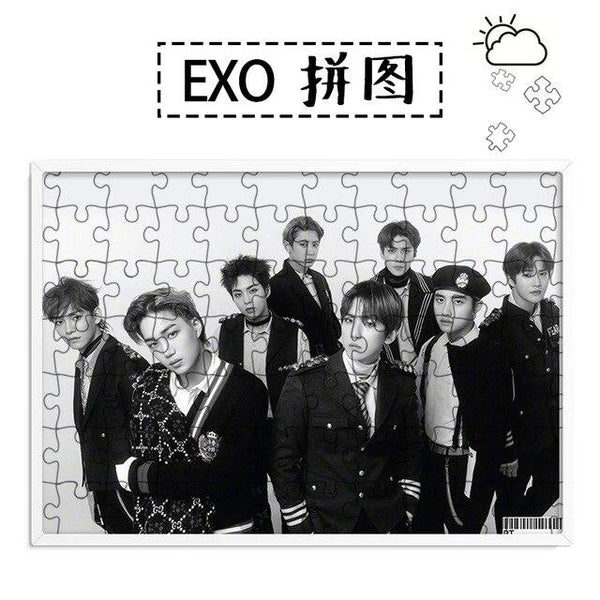 [MYKPOP]EXO BAEKHYUN CHANYEOL SEHUN SUHO LAY Puzzles 120pcs With a Photo Frame Desk Decoration KPOP Fans Collection SA18102013