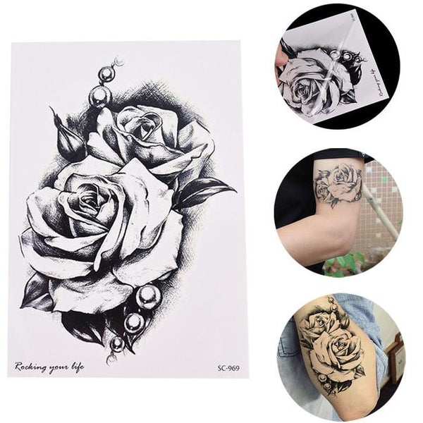 Sexy Black Cats Temporary Tattoo Body Art Arm Flash Tattoo Stickers 10.5*6cm Waterproof Fake Henna Painless Tatto Sticker