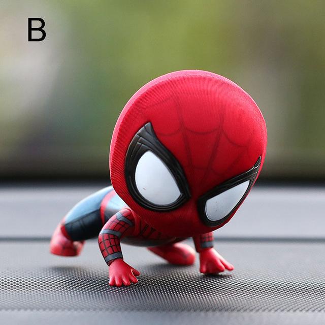 Car Accessories Cartoon Spider-Man Model Shake Head Toy Ornament Magnet Auto Interior Dashboard Decoration Sticker Doll Gifts