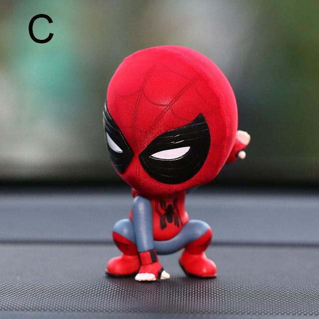 Car Accessories Cartoon Spider-Man Model Shake Head Toy Ornament Magnet Auto Interior Dashboard Decoration Sticker Doll Gifts