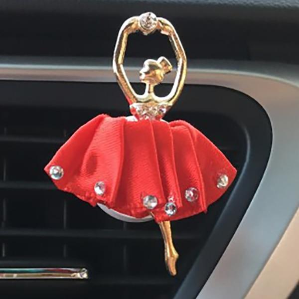 Rhinestone Ballet Girls Air Freshener In The Car Perfume Smell Auto Interior Decor Outlet Vents Clip New Car Accessory For Lady