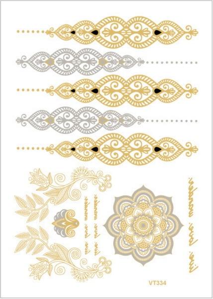 1Sheet Gold silver Face Tattoo Waterproof Bronzing Freckles Make Up Body Art Flash tattoo Sticker eye decals Bride tribe party