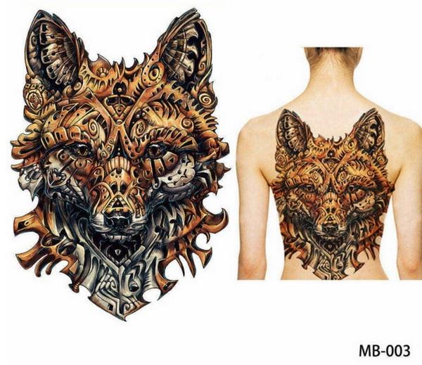 Big Large Full Back Chest Tattoo large tattoo stickers fish wolf Tiger Dragon waterproof temporary flash tattoos cool men women