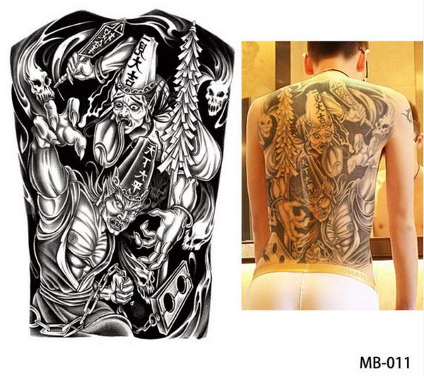 Big Large Full Back Chest Tattoo large tattoo stickers fish wolf Tiger Dragon waterproof temporary flash tattoos cool men women