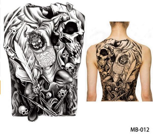 Big Large Full Back Chest Tattoo large tattoo stickers fish wolf Tiger Dragon waterproof temporary flash tattoos cool men women