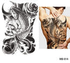 Big Large Full Back Chest Tattoo large tattoo stickers fish wolf Tiger Dragon waterproof temporary flash tattoos cool men women