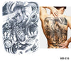 Big Large Full Back Chest Tattoo large tattoo stickers fish wolf Tiger Dragon waterproof temporary flash tattoos cool men women