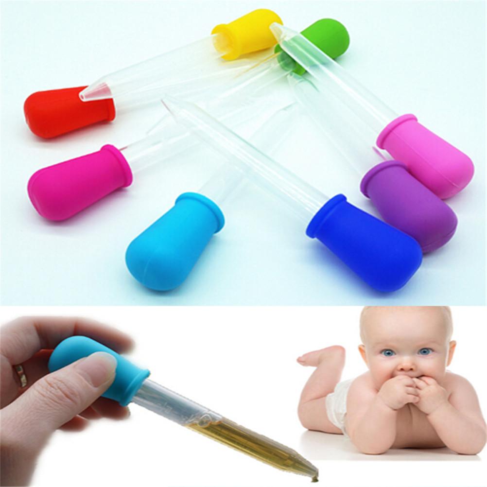 12cm*2cm 5ML Clear Small Silicone Plastic Feeding Medicine Liquid Eye Ear Graduated Pipette Dropper For School Lab Supplies