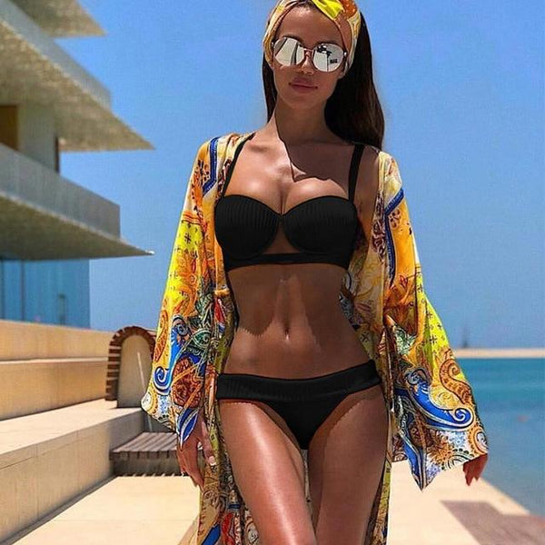 TeLaura 2018 Sexy Bikini Swimwear Women Swimsuit Push Up Bandage Bikini Set Hollow Out Beachwear Biquini Bathing Suit Female