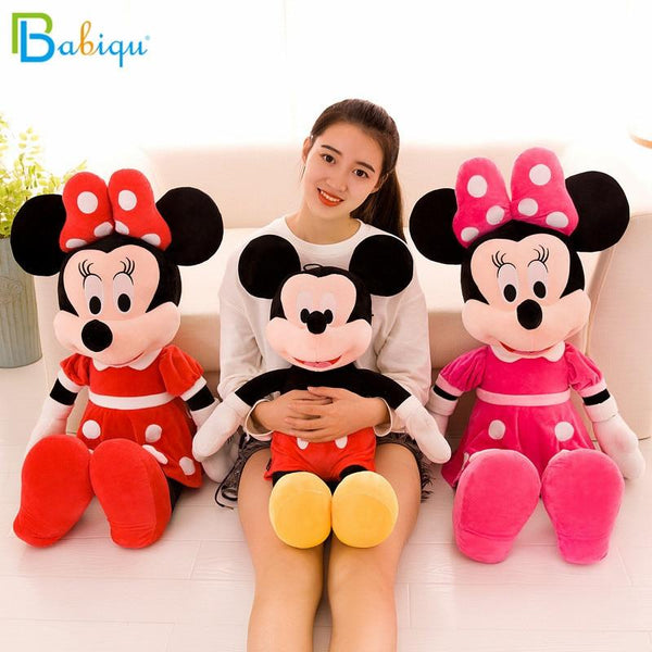 40-100cm Cute Mickey Mouse and Minnie Mouse Plush Toys Stuffed Cartoon Figure Dolls Kids Baby Christmas Birthday Gift