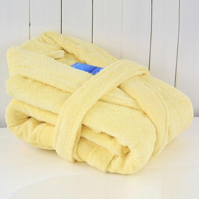 Cotton men bathrobe Men's robe thick long Towel fleece warm soft winter nightgown women nightdress ladies home hotel loves