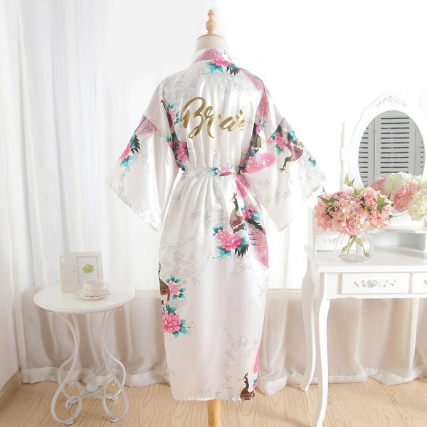 Silk Bridesmaid Bride Robe Maid Of Honor Robe Mother Of The Robes Women Satin Wedding Kimono Sexy Nightgown Dress Woman Bathrobe