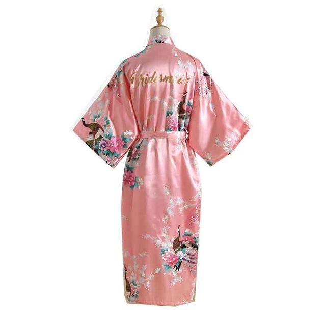 Silk Bridesmaid Bride Robe Maid Of Honor Robe Mother Of The Robes Women Satin Wedding Kimono Sexy Nightgown Dress Woman Bathrobe