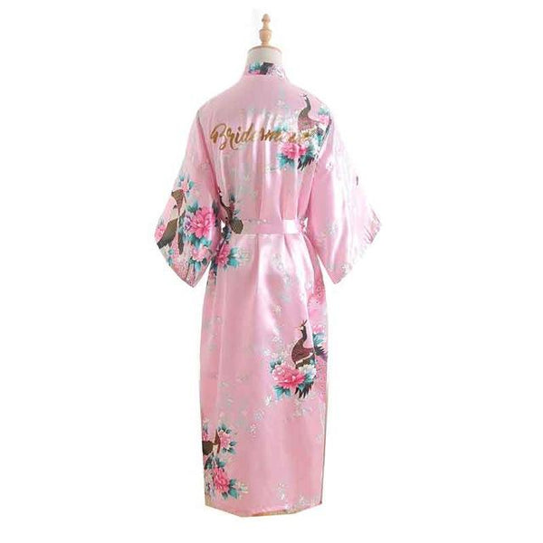 Silk Bridesmaid Bride Robe Maid Of Honor Robe Mother Of The Robes Women Satin Wedding Kimono Sexy Nightgown Dress Woman Bathrobe