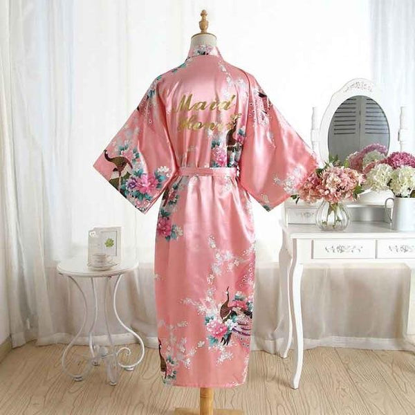 Silk Bridesmaid Bride Robe Maid Of Honor Robe Mother Of The Robes Women Satin Wedding Kimono Sexy Nightgown Dress Woman Bathrobe