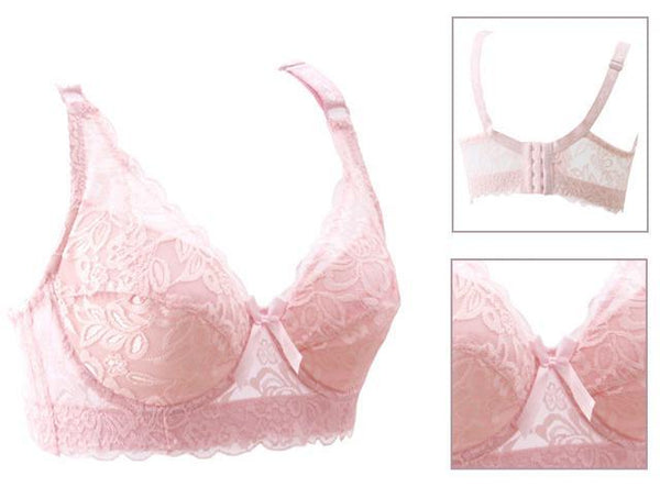 Plus size Foreign Trade Ultra-thin Lace Sexy Thin Cotton Cup Plump Big Push Up Bra  Bralette Encaje Sexy Bra modis lingerie