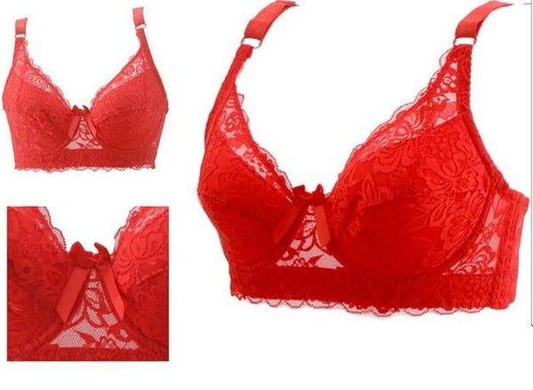 Plus size Foreign Trade Ultra-thin Lace Sexy Thin Cotton Cup Plump Big Push Up Bra  Bralette Encaje Sexy Bra modis lingerie