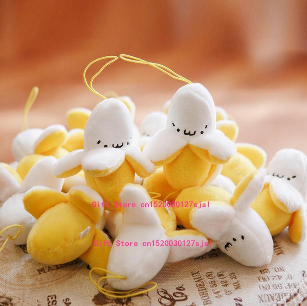 1X Super CUTE Mini 6CM Plush Stuffed Banana TOY DOLL - Bouquet Plush Toy , Lover's Gift String Plush Pendant DOLL TOY