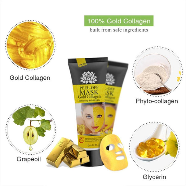 60g 24K Yellow Gold Collagen Facial Face Mask Anti Aging Remove Blackhead Facial Mask High Moisture Acne Remover  TSLM2