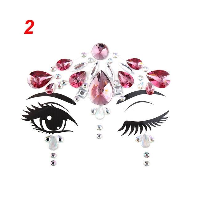 Temporary Face Tattoo Stickers Face Gems Rhinestone DIY Adhesive Face Stickers Festival Fancy Party Body Glitter Makeup Sticker