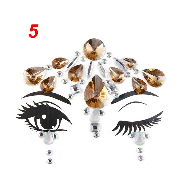 Temporary Face Tattoo Stickers Face Gems Rhinestone DIY Adhesive Face Stickers Festival Fancy Party Body Glitter Makeup Sticker