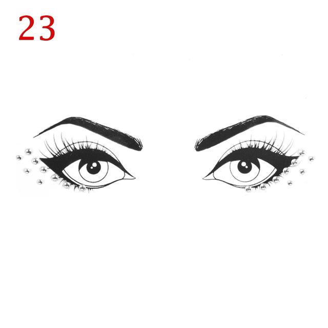 Temporary Face Tattoo Stickers Face Gems Rhinestone DIY Adhesive Face Stickers Festival Fancy Party Body Glitter Makeup Sticker