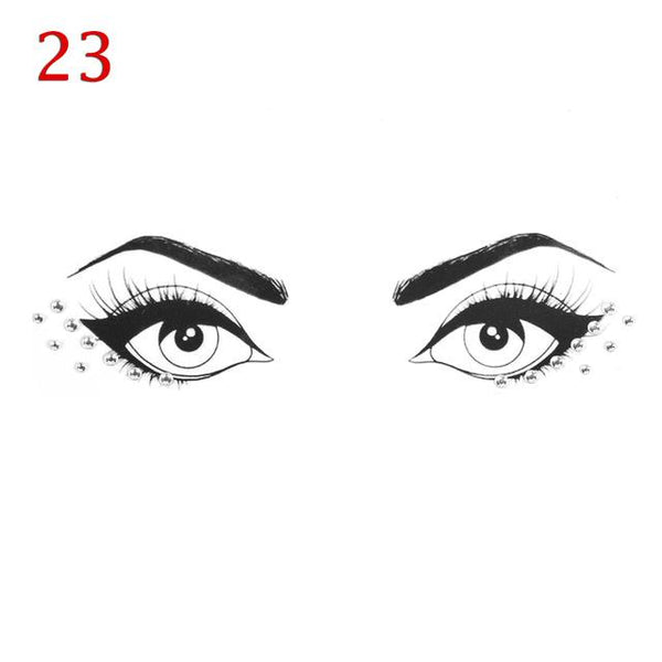 Temporary Face Tattoo Stickers Face Gems Rhinestone DIY Adhesive Face Stickers Festival Fancy Party Body Glitter Makeup Sticker