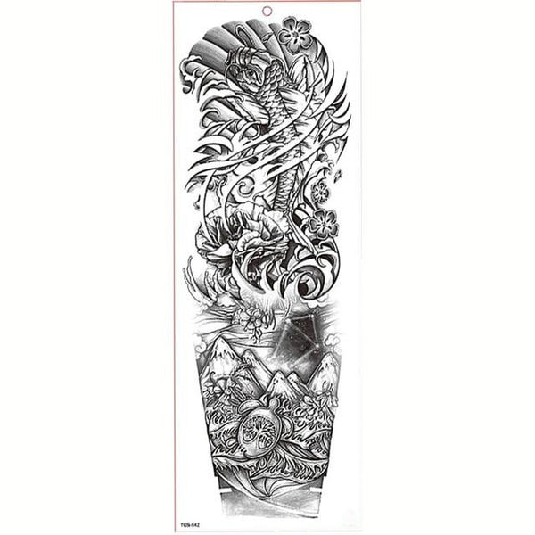 Large Arm Sleeve Tattoo Waterproof Temporary Tattoo Sticker Skull Angel Rose Lotus Men Full Flower Tatoo Body Art Tattoo Girl