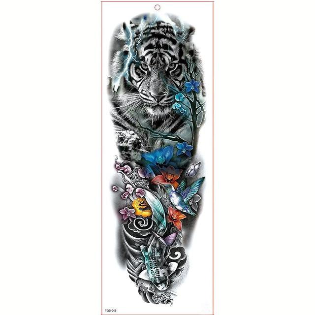 Large Arm Sleeve Tattoo Waterproof Temporary Tattoo Sticker Skull Angel Rose Lotus Men Full Flower Tatoo Body Art Tattoo Girl