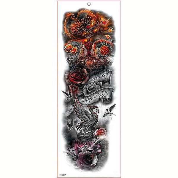 Large Arm Sleeve Tattoo Waterproof Temporary Tattoo Sticker Skull Angel Rose Lotus Men Full Flower Tatoo Body Art Tattoo Girl