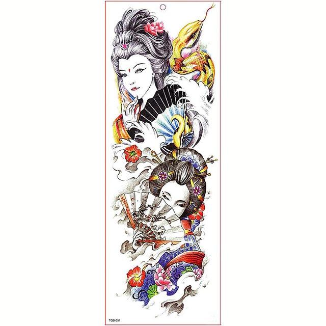 Large Arm Sleeve Tattoo Waterproof Temporary Tattoo Sticker Skull Angel Rose Lotus Men Full Flower Tatoo Body Art Tattoo Girl