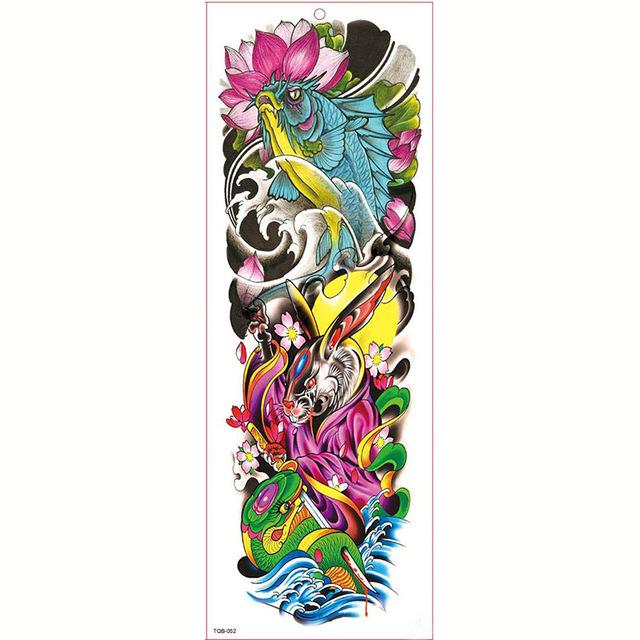 Large Arm Sleeve Tattoo Waterproof Temporary Tattoo Sticker Skull Angel Rose Lotus Men Full Flower Tatoo Body Art Tattoo Girl