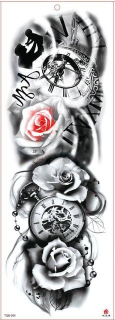 Large Arm Sleeve Tattoo Waterproof Temporary Tattoo Sticker Skull Angel Rose Lotus Men Full Flower Tatoo Body Art Tattoo Girl