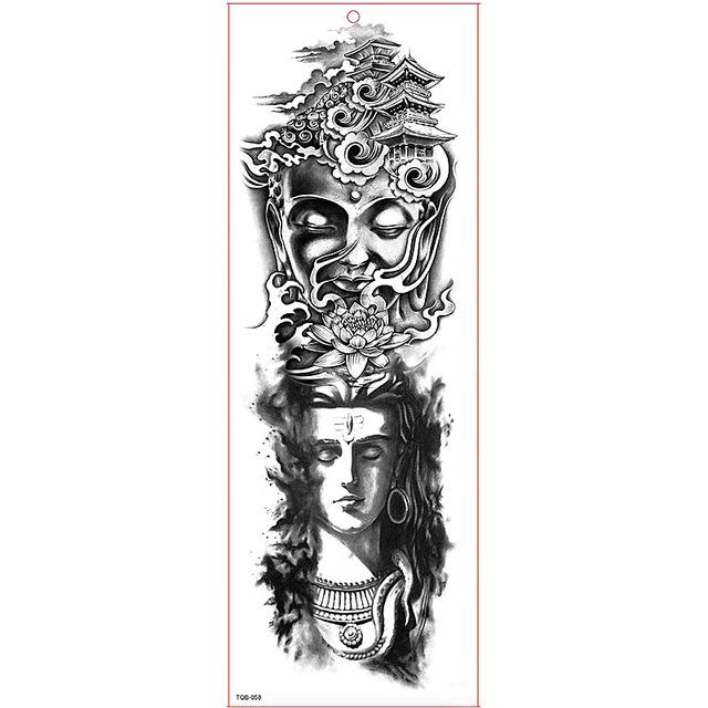 Large Arm Sleeve Tattoo Waterproof Temporary Tattoo Sticker Skull Angel Rose Lotus Men Full Flower Tatoo Body Art Tattoo Girl