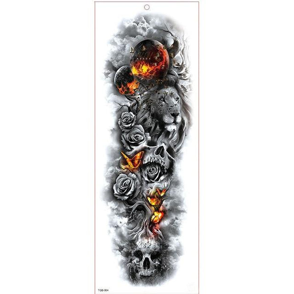 Large Arm Sleeve Tattoo Waterproof Temporary Tattoo Sticker Skull Angel Rose Lotus Men Full Flower Tatoo Body Art Tattoo Girl