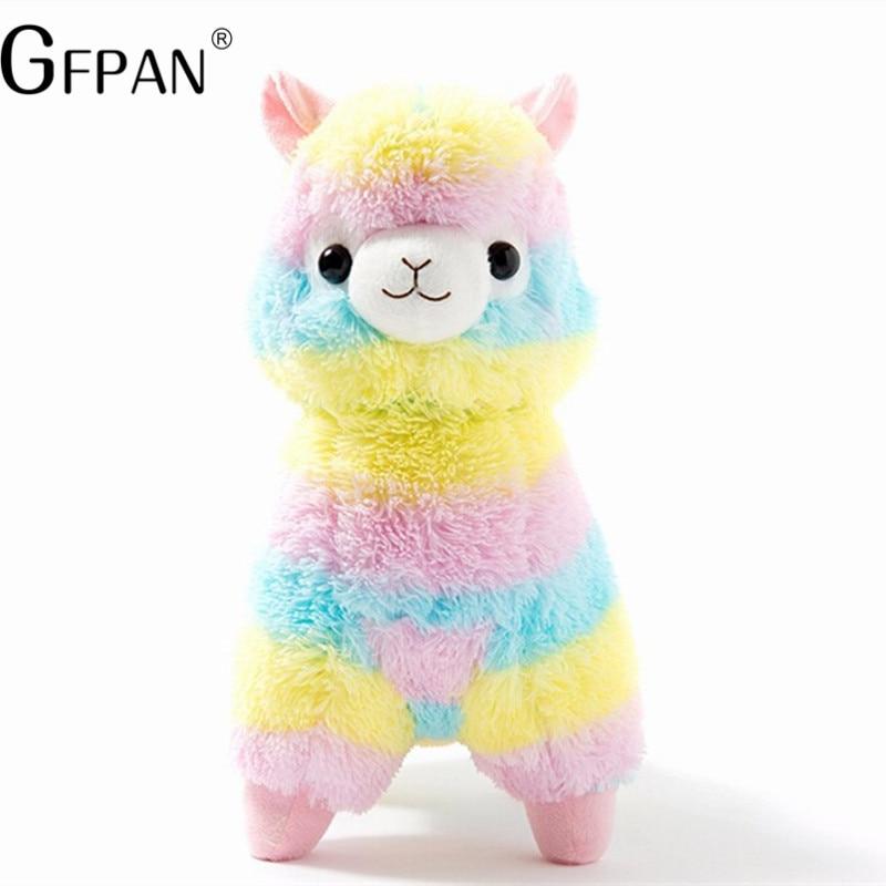 2019 Hot Sale 35/45cm Rainbow Alpaca Plush Sheep Toy Japanese Soft  Alpacasso Stuffed Animals Lovely Present for Girls