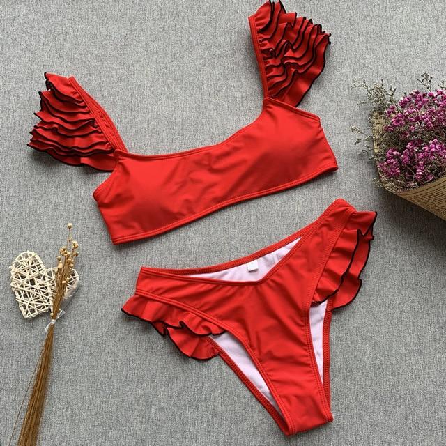 Bikinx Push up swimsuit female Ruffle sexy bikini 2019 new bathers Bandeau swimwear women bathing suit Brazilian micro bikini