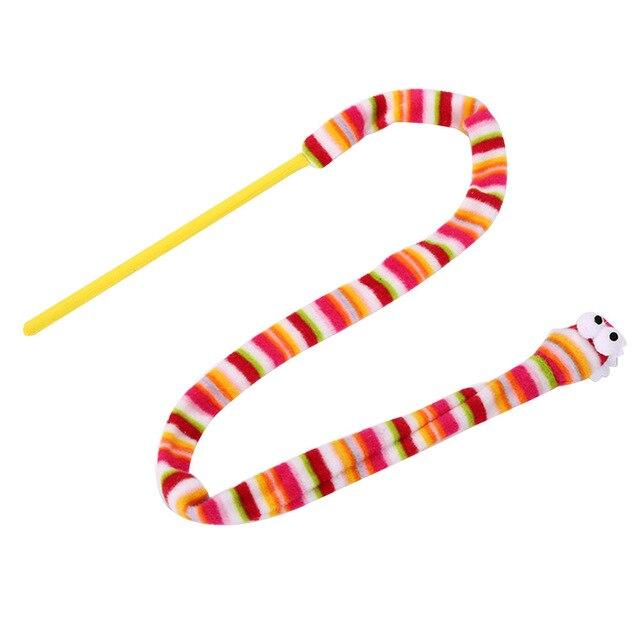 2018 New Kitten Cat Pet Toy Chaser Stick Rainbow Snack Streamer Interactive Play Fun Toys #NE810