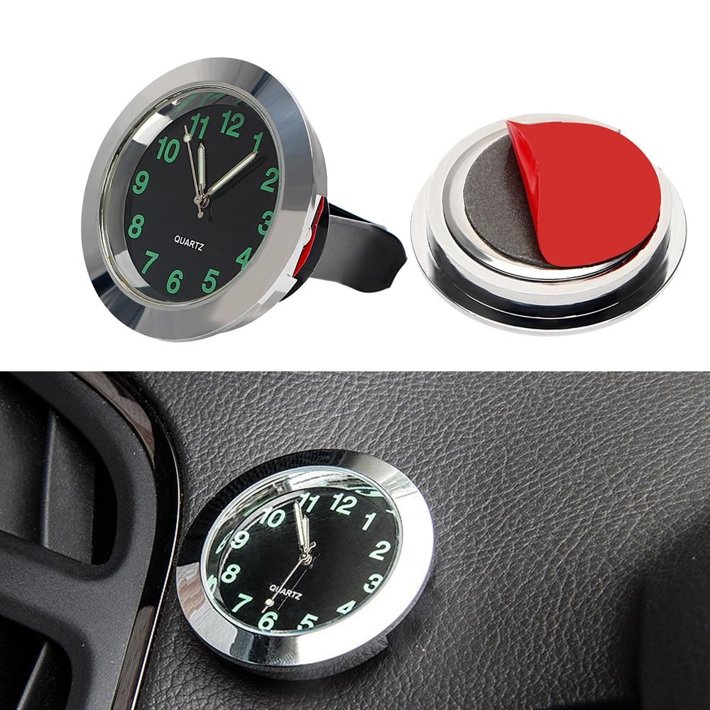 Car Clock Ornaments Mechanics Quartz Mini Car Air Vent Clip Clock Watch Car-Styling Auto Decoration Black Silver
