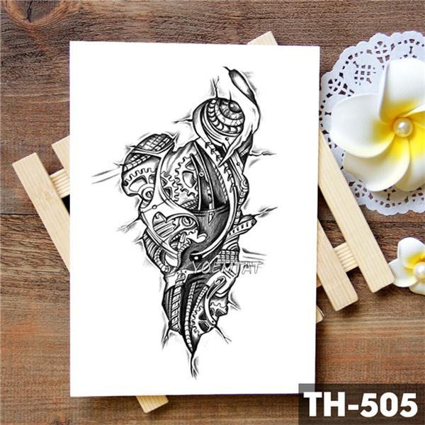 Family Rose Time clock Skull Temporary Tattoo Sticker Scorpion Tower Waterproof Tattoos Body Art Arm Fake Tatoo Men Wo
