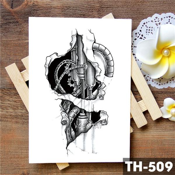 Family Rose Time clock Skull Temporary Tattoo Sticker Scorpion Tower Waterproof Tattoos Body Art Arm Fake Tatoo Men Wo