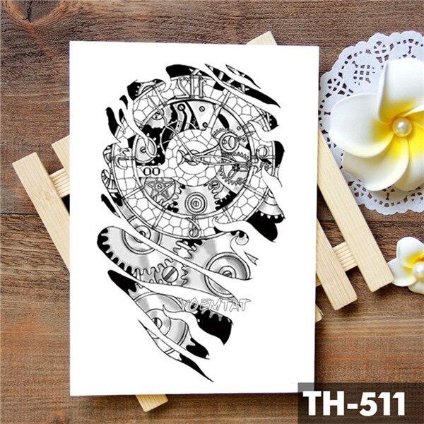 Family Rose Time clock Skull Temporary Tattoo Sticker Scorpion Tower Waterproof Tattoos Body Art Arm Fake Tatoo Men Wo